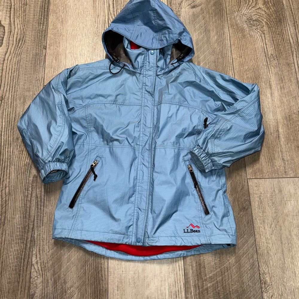 LL Bean Outdoors 2n1 blue red winter jacket hooded Medium petite skicoat
